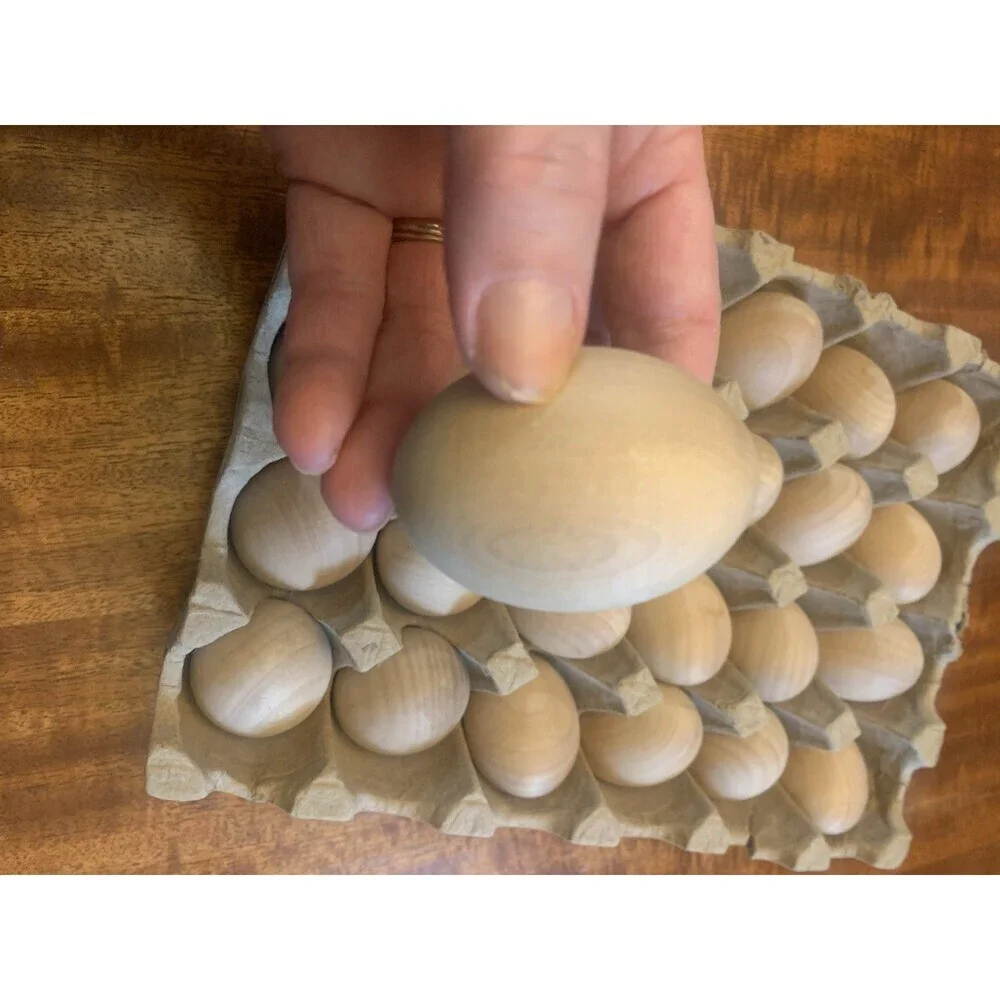 Wooden Large Eggs In Carton  24ct